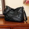 Single Shoulder Mother Bag New Simple Washed Leather Soft Leather Medium Women's Bag Messenger Bag Large Capacity Women's Bag