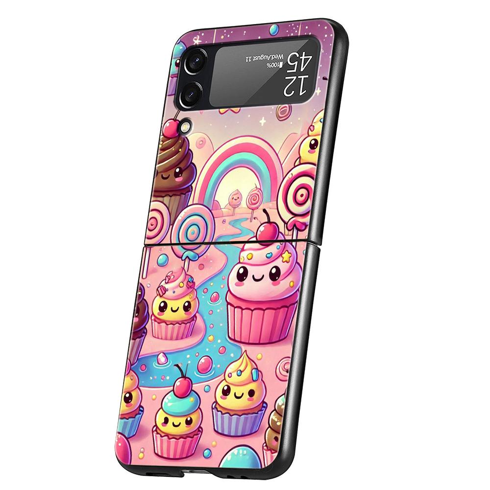 Eis-Hart-PC-Handyhülle Für Samsung Galaxy Z Flip 7 6 5 4 Schwarze Hülle Für Galaxy Z Flip 3 Faltbare Capas Fundas Coque Taschen