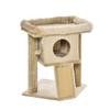 Plush Cat Tree with Cat House and Bed, Jute Scratching Post and Ball, Brown