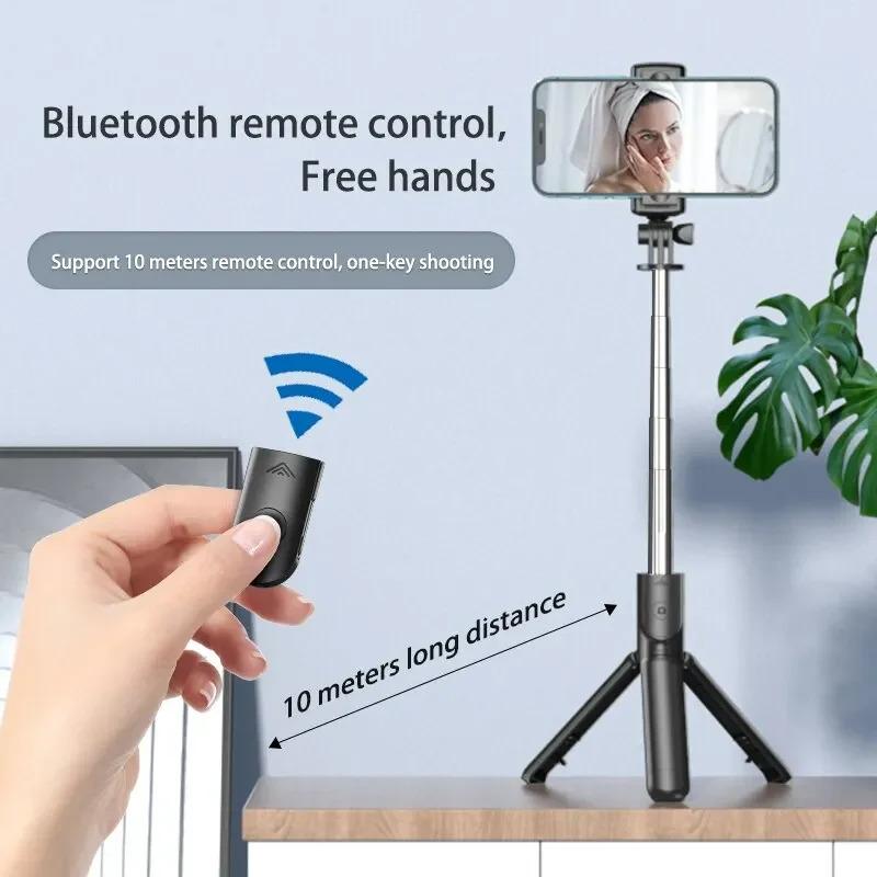 Bluetooth kabelloser Selfie-Stick Mini-Stativ ausziehbarer Einbeinstativ Fernauslöser für iPhone Samsung Xiaomi Handyhalter