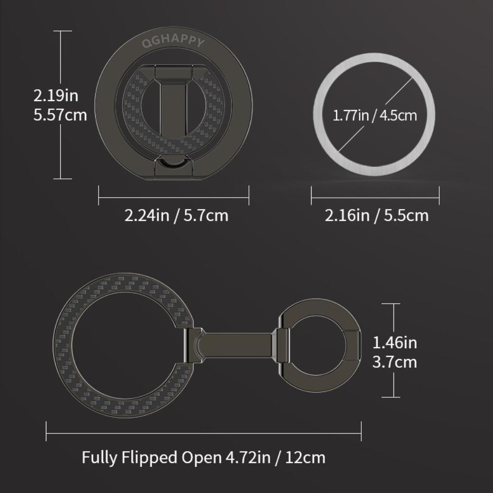 Double-Sided Magnetic Phone Ring Holder for MagSafe - Universal Kickstand Magnet Grip for iPhone 16/15/14, Huawei, Xiaomi