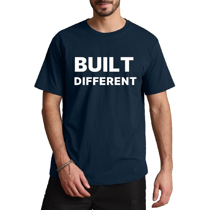 Aiyino Men's Built Different Tee – Bold Slogan Graphic