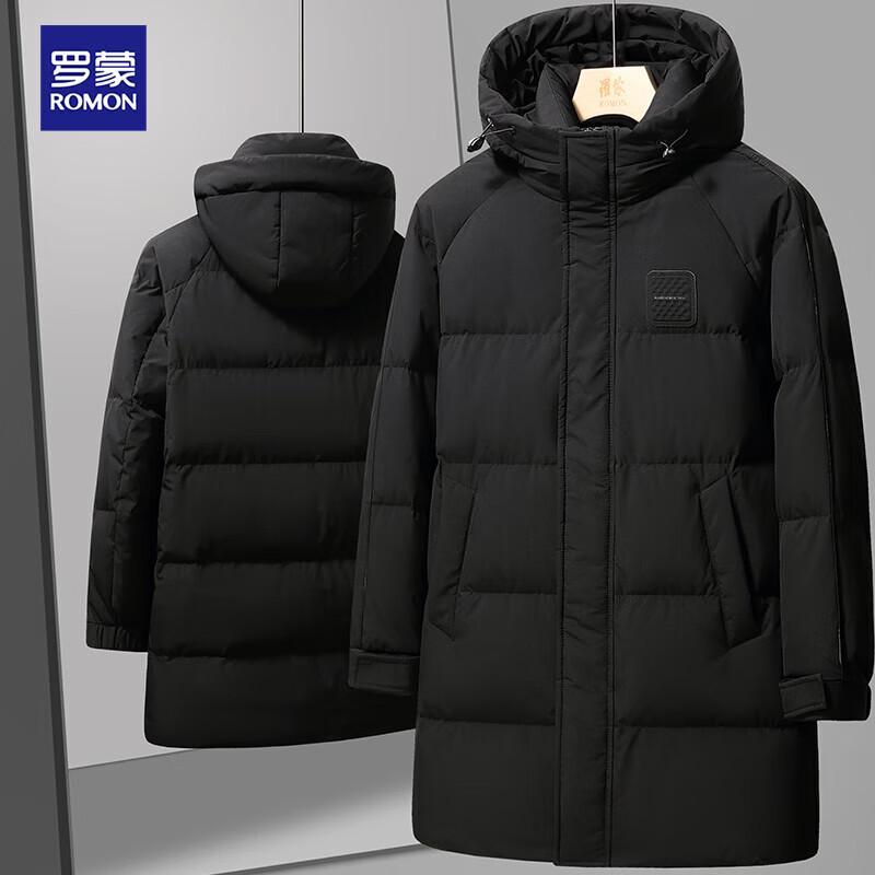 Luomeng Men s Hooded Mid-Length Thick Down Jacket 180