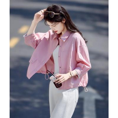 Leichte lässige Damen Kurzjacke mit Revers