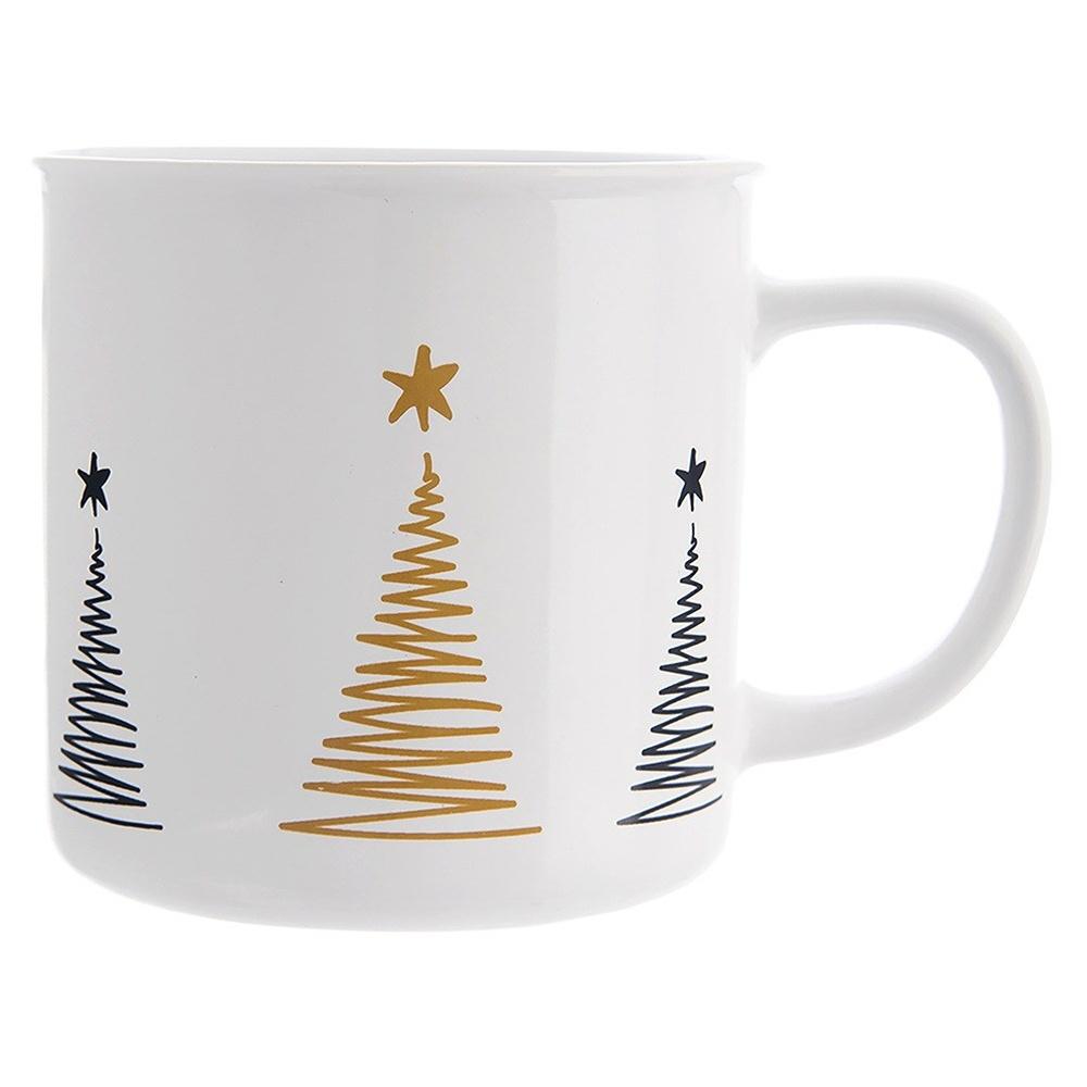 Kubek Świąteczny do Kawy Herbaty Ziół na Napoje Ciepłe Zimne Choinka Duży