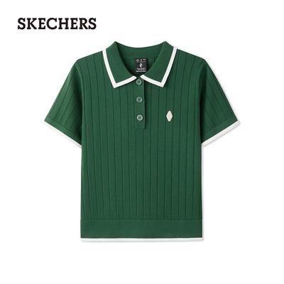 Women's Knitted Short Sleeve Polo Shirt