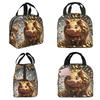 Gold Coins Flying Cute Golden Piggybank Insulated Lunch Bag for Women Office Cooler Thermal Food Box Tote Lunch Boxes Container