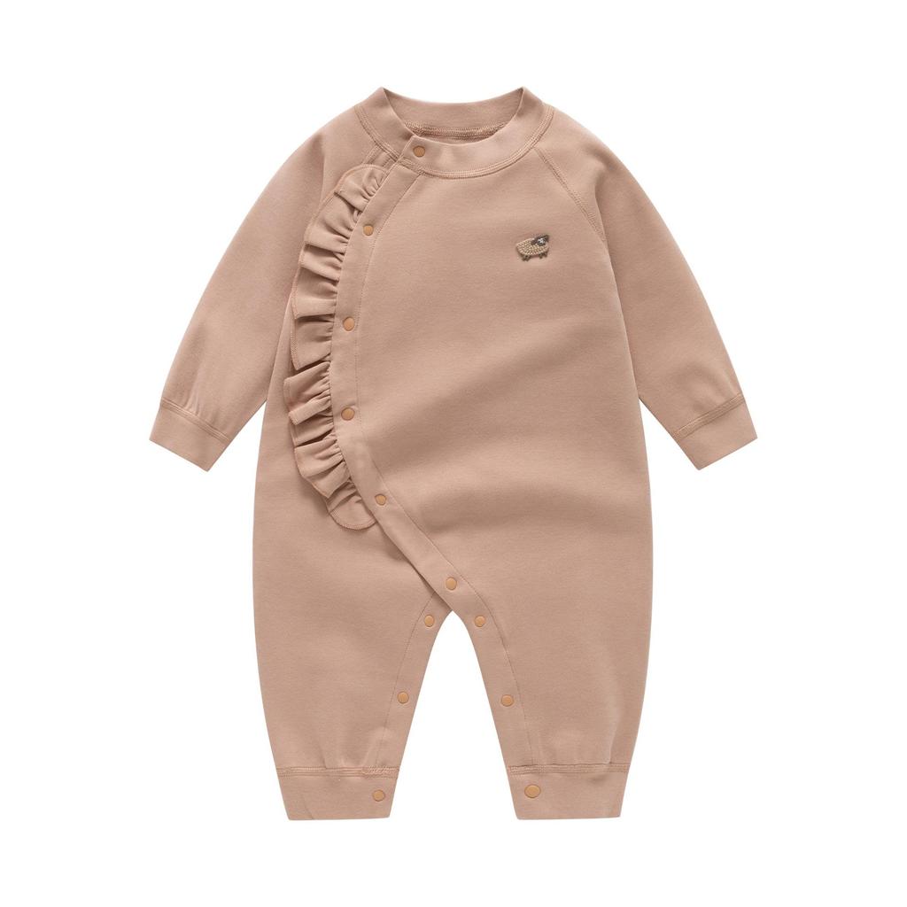 Newborn Cotton Harem Romper - Autumn/Winter, Side-Opening