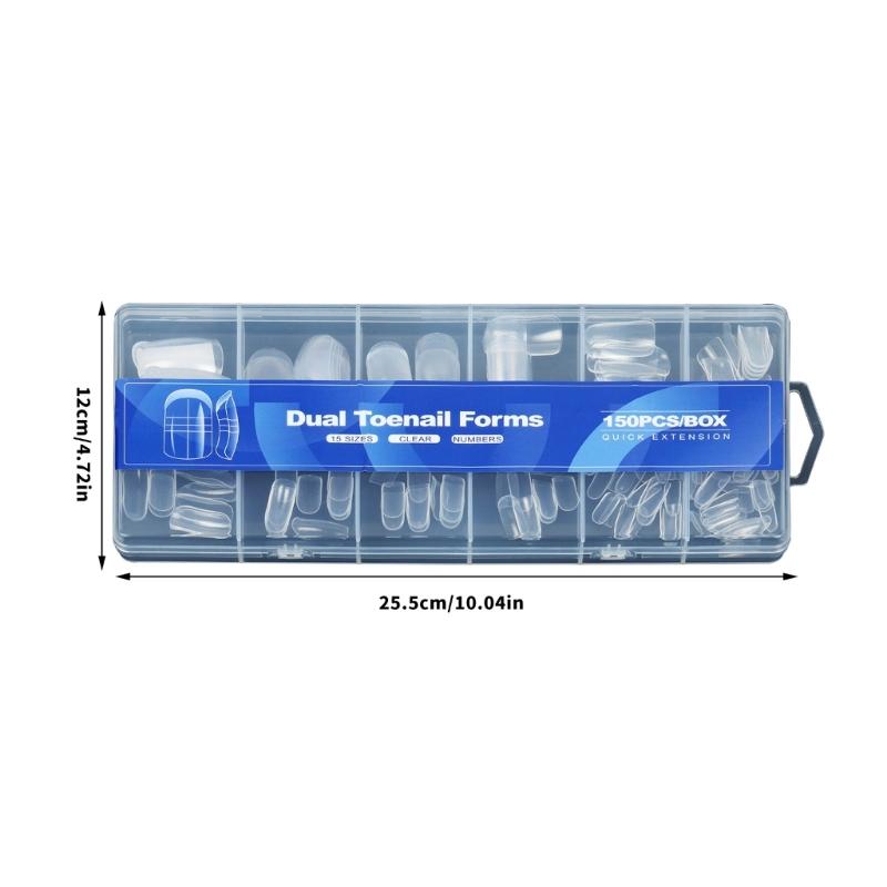 Quick Extension Nail Molds Featuring Measurement Scale Gel Nail and Toenails Extension 150pcs for Manicures Pedicures