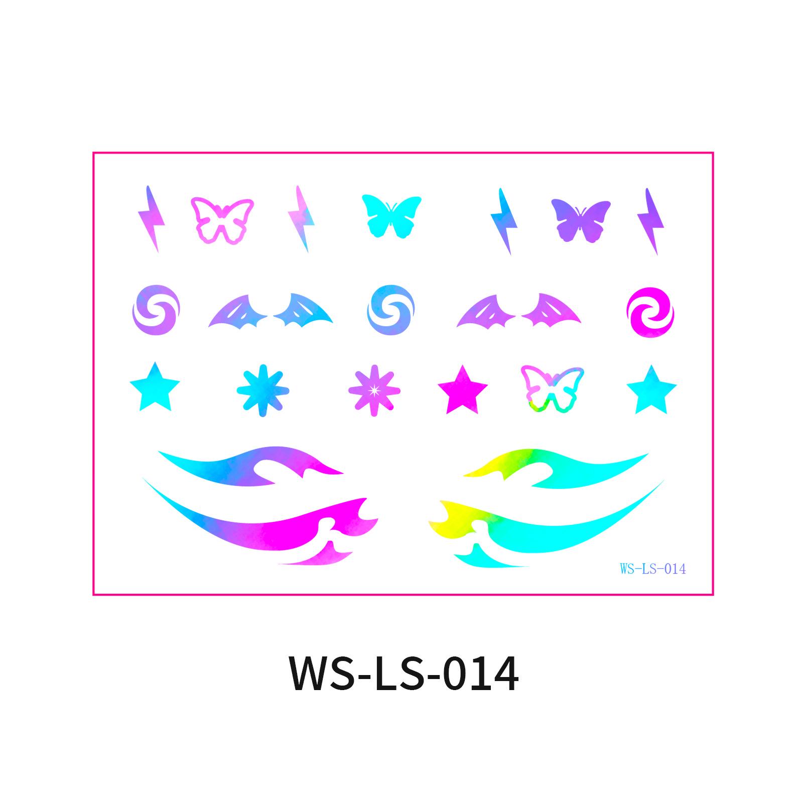 

European & American Cross-border Music Festival Laser Eyeliner Stickers - Waterproof & Long-lasting Disposable Tattoos 105x75mm