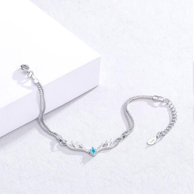 Korean Style Rhinestone Elk Bracelet - Luxurious Antler Jewelry for Women