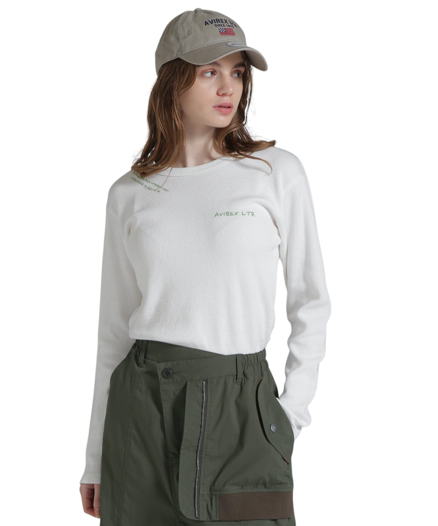 

Avirex Doodle Print Honeycomb Waffle Double Print Honeycomb Waffle Size T-Shirt, Women s, T-Shirt, Small, 030, White, 783-5130603