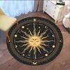 1pc Vintage 3D Sun Ball Print Outdoor Round Rug - Non-slip Floor Mat, Crystal Velvet for Patio, Garden, Bedroom, Living Room