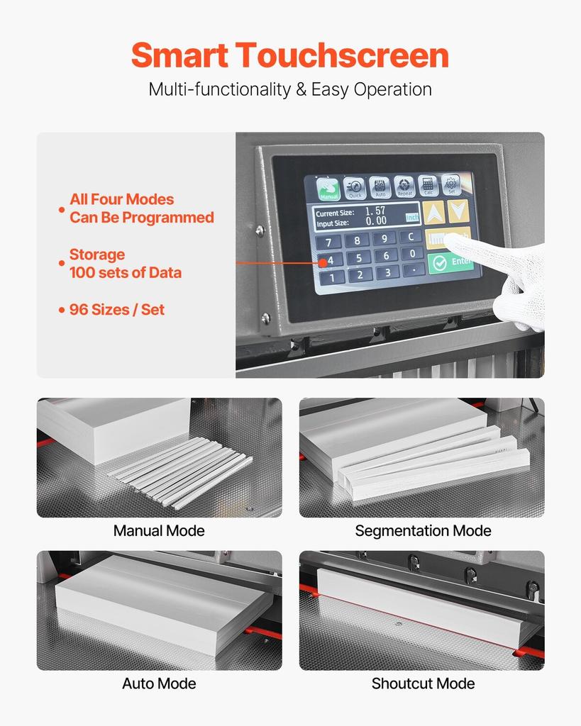 Elektrischer Papierabschneider, Programmierbare Metall-Papierabschneidemaschine, 457 mm Schnittbreite, 58 mm Schnittstärke, Elektrischer hydraulischer Guillotinen-Trimmer