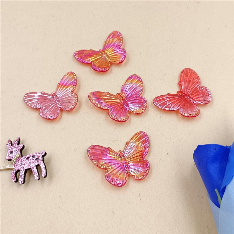 30Pcs 40*30mm Laser Color Single Hole Butterfly Pendant Creative AB Color Beads DIY Accessories for Jewelry Making