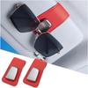 Car Sunglass Holders, 2PCS Leather Vehicle Sun Visor Eyeglasses Hanger Clip, One Handed Operation Automotive Interior Glasses Ticket Storage Clamp