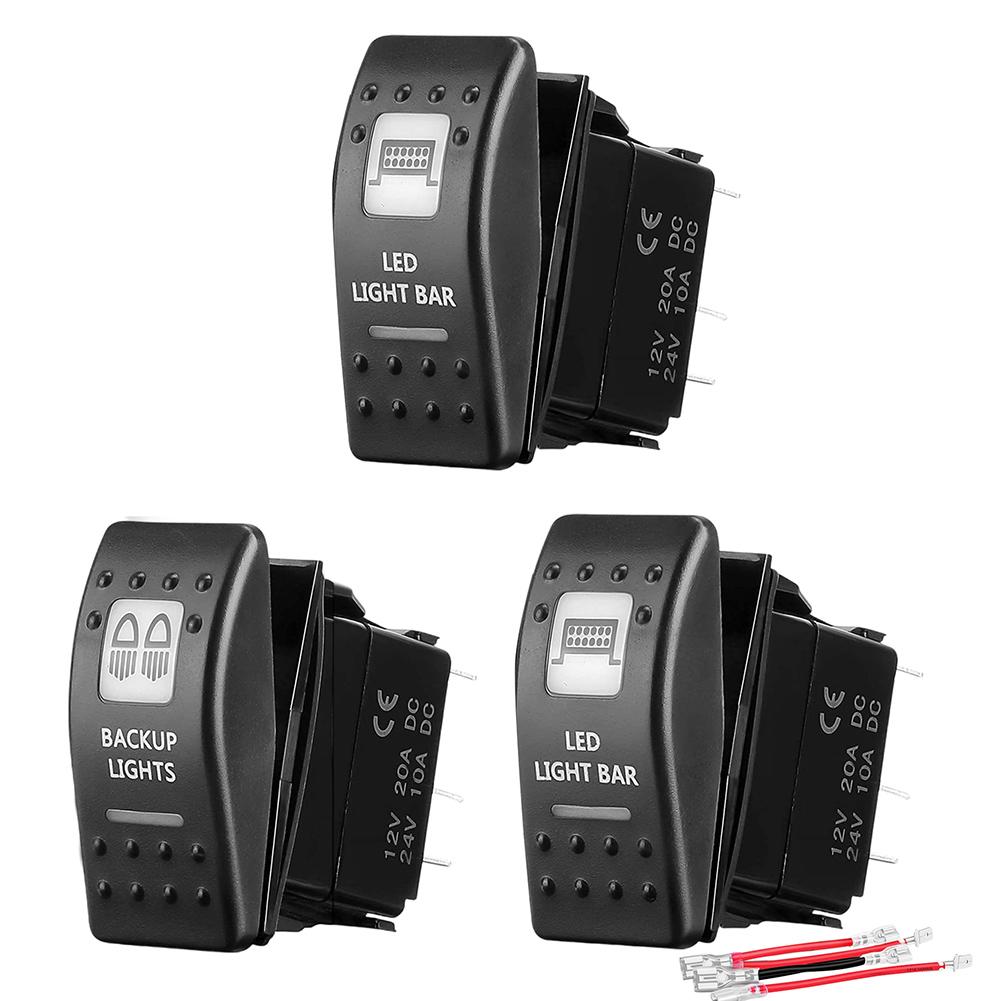 LED Backlight Bar Button On Off 5 PIN Car Dual Switches LED Light Bar Waterproof Dual LED ON/Off Switch for ATV UTV Car Truck RV