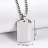 Blank Tag Men's Pendant Necklaces Stainless Steel Chain Necklace Square Pendant  For Men and Women