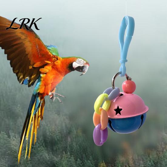 Bird Bell Toy Parrot Toy, Large with Colorful Chain, Chew Cage for Budgie Parakeet Cockatiel Conure Lovebird Anxiety Relief