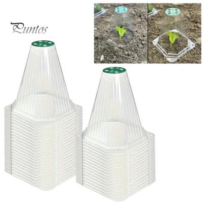 Lot de 10/20 mini serres transparentes en forme de cloche de jardin avec évent rotatif, protection réutilisable pour plantes d'extérieur, protection contre le gel
