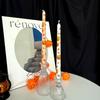 25cm Halloween Pumpkin Print Tapered Long Pole Candle Party Prop Decoration Halloween Gift