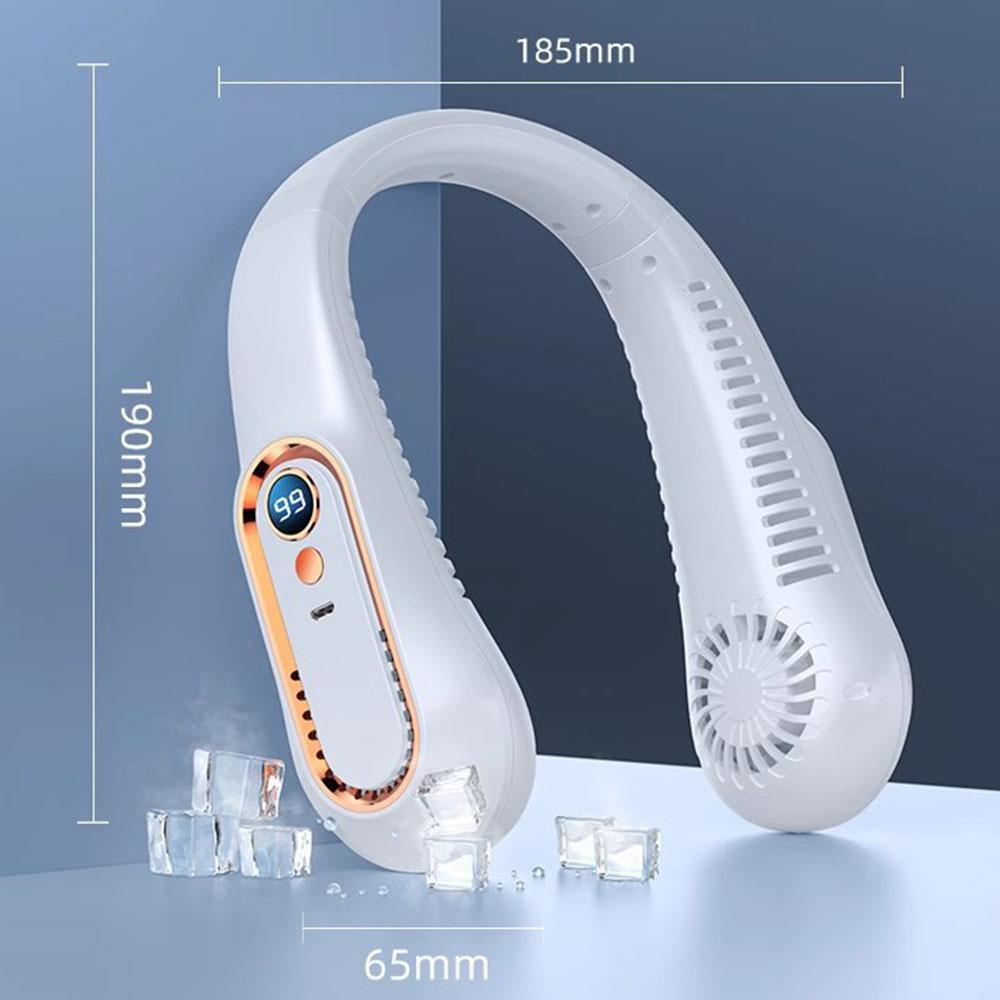 

New Mini Neck Fan Portable Bladeless Hanging Neck 1800mAh Rechargeable Air Cooler 5 Speed Mini Summer Sports Fans