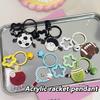 Cute Cartoon Ball Bell Star Keychain Pendant Badminton Table Tennis Football Rugby Bag Hanging Ornaments Keyring Decoration Gift