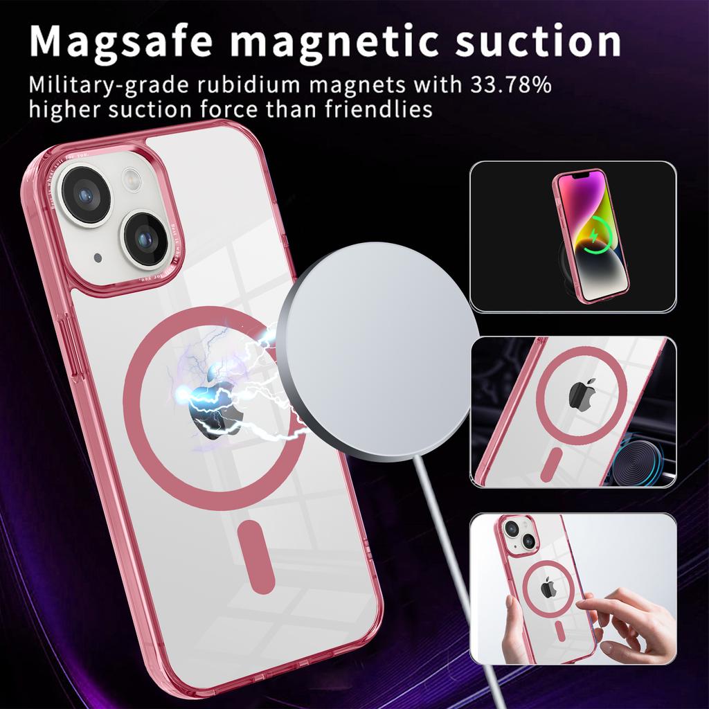 Compatible with MagSafe Phone Case for iPhone 14,Transparent PC+TPU Magnetic Phone Cover