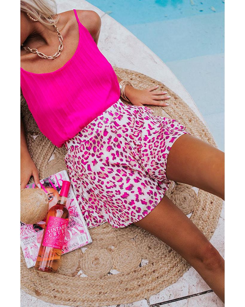 Azura Exchange Leopard Print Flutter Shorts
