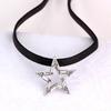 Snygg Svart Stjärna Chokerhalsband För Kvinnor Med Geometrisk Design Och Glittrande Kristaller