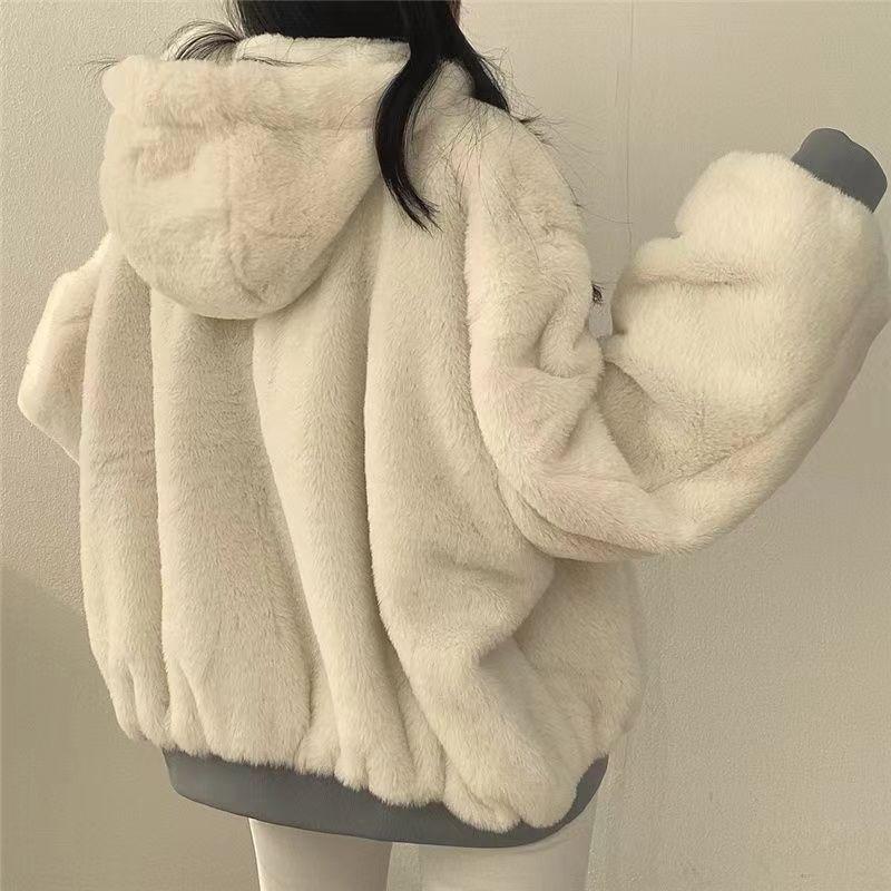 Giacca Bomber da Donna con Cappuccio Foderato in Pile e Zip-Up Cappotto Invernale Casual