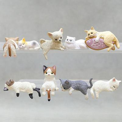 Mini-Katzenfigur, Sammlerstück, Kätzchen-Ornament, Kuchendekoration, Tischdekoration, Miniatur-Katzenskulptur für Schreibtisch, Bücherregal, Auto, Geschenk für Kinder, Katzenliebhaber