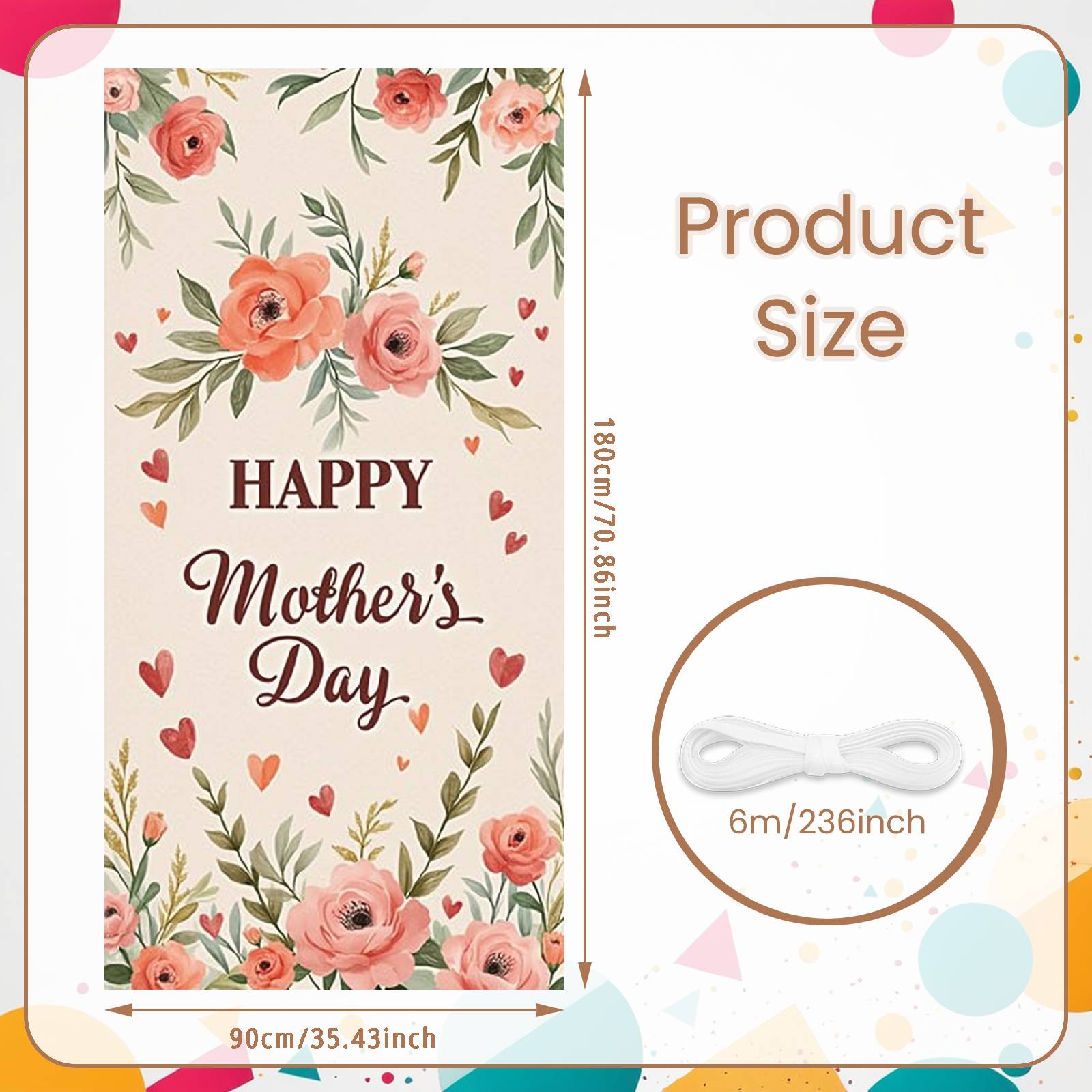 

Heartfelt Mother s Day Banner Leaf Accent Mom Appreciation Banner Mother s Day Backdrop Vintage Floral For Mother s Day Brunch