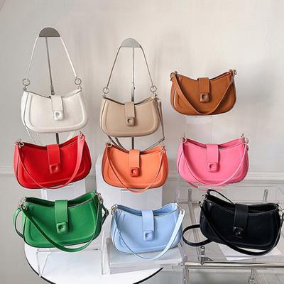 Solid Color Ladies Shoulder Bag Minimalistic Reliable Large Capacity Sling