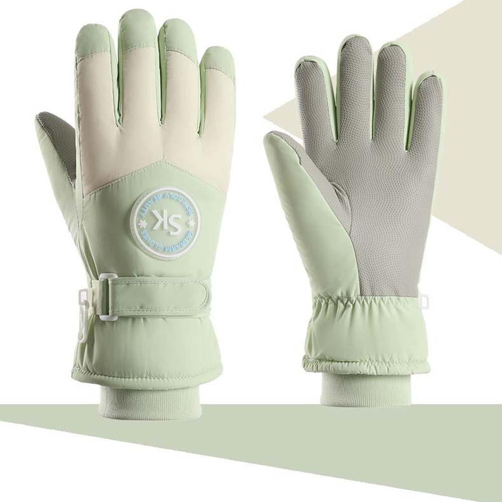 Soft Plush Thickened Gloves Oxford Cloth Finger Mittens Gift Unisex Windproof Gloves  Autumn