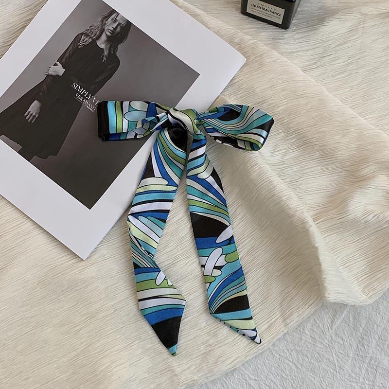 Long silk scarf, new thin and narrow decorative scarf, multi-purpose headscarf, headband, hair tie, bag streamer, gift box strap.