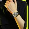 Multifunction Quartz Watches Mens Large Dial Fashion Tonneau Chronograph Watch Sports Silicone Strap,Date,Luminous