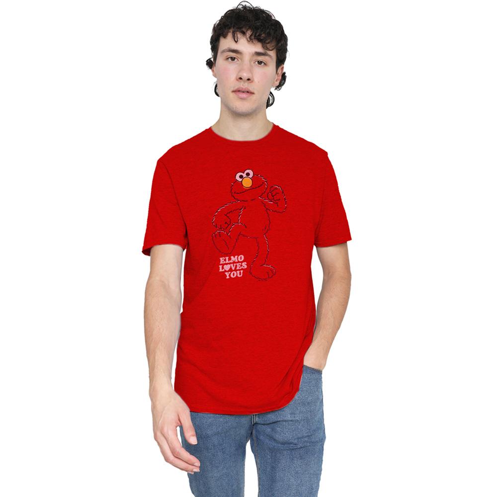 Sesame Street Unisex Adult Elmo Loves You T-Shirt