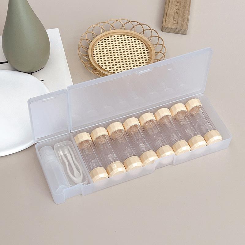 Bärbart flerpack RGP kontaktlinsfodral Cylindriskt hårt kosmetiskt kontaktlinsfodral 8-pack OK linsfodral