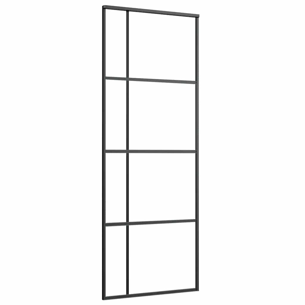 Vidaxl Sliding Door With Hardware, Esg Glass And Aluminium, 76X205 Cm