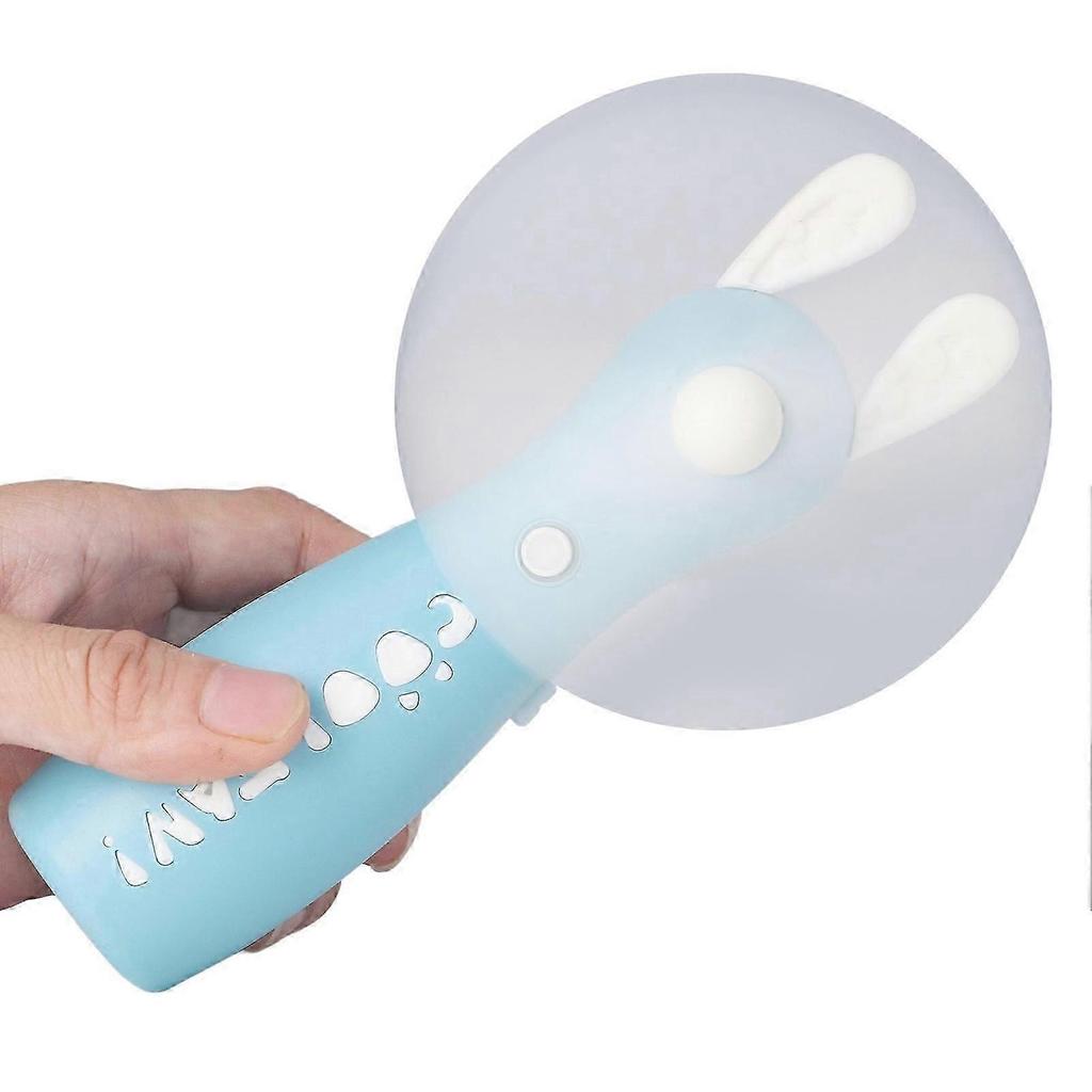 Cartoon Spray Fan Portable Mini Handheld Usb Rechargeable Spray Fan For Home Office Blue Rabbit