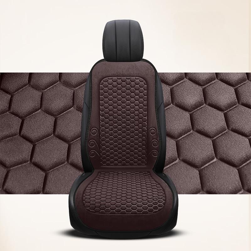 Winter Autositzkissen Kurzes Plüsch Sitzschoner Pad mit Rutschfester Rückseite Flockstoffbezug Universelle Vordersitzbezüge