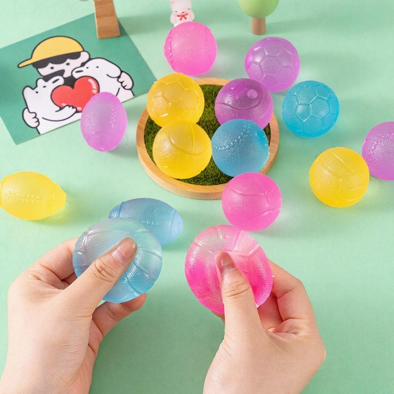 Rugby Football Squishy Stress Ball Toys Squeeze Sugar Balls Anxiety Relief Sensory Fidget Toy For Kids Party Favor Goodie Bag