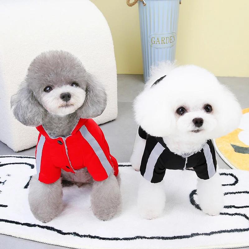 Winter Waterproof Dog Coat Warm Pet Jacket Puppy Reflective Hoodies for Small Medium Dogs Cats Clothes French Bulldog Costumes