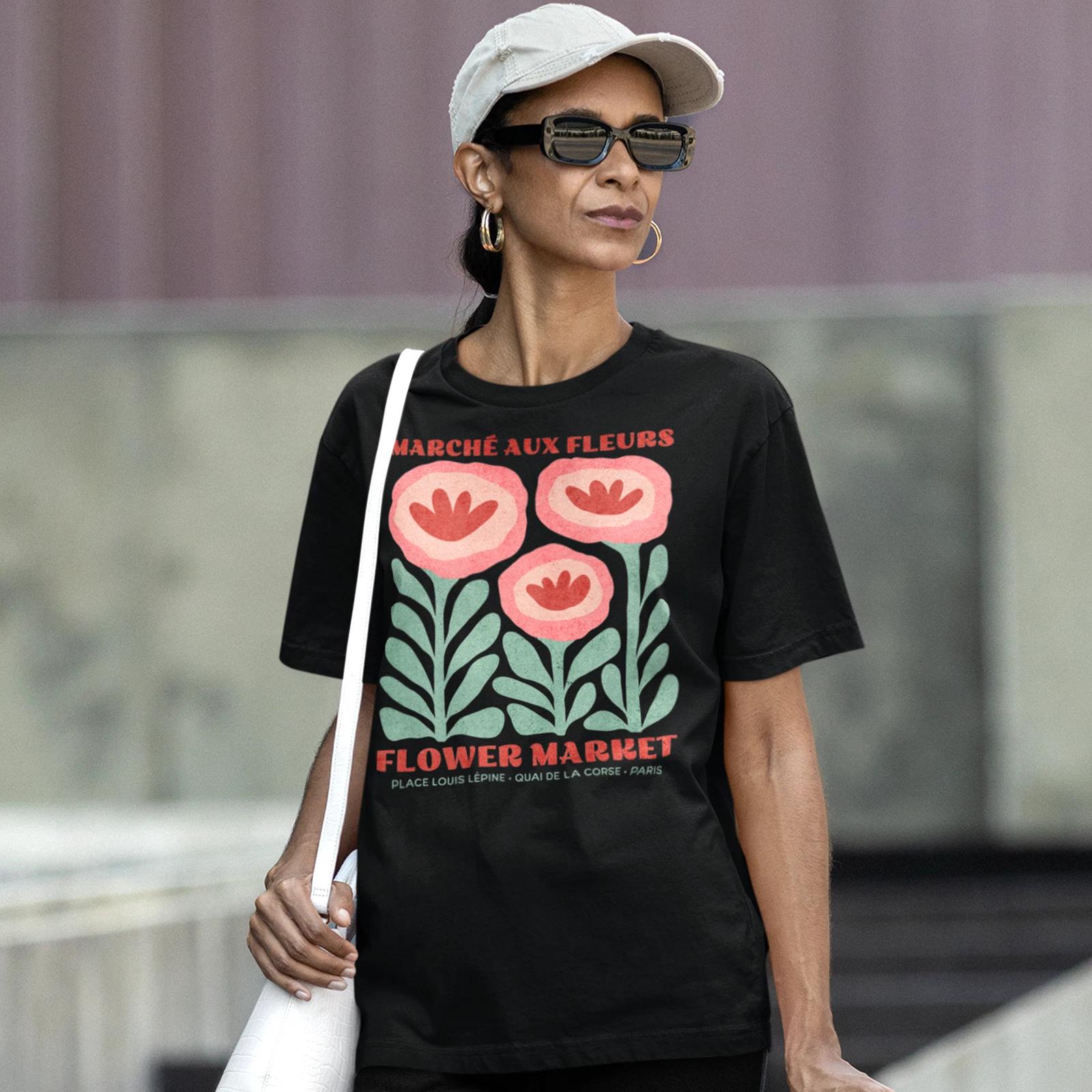 Marche Aux Fleurs Flower Market Shirt, Paris Flower Market T Shirt S