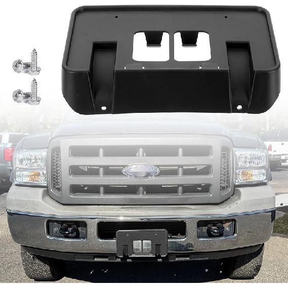 Front License Plate Frame For Ford F250 F350 F450 F550 Super Duty 2024 2025 2026 NO Drill Front Bumper License Plate Holder Mounting Bracket Cover
