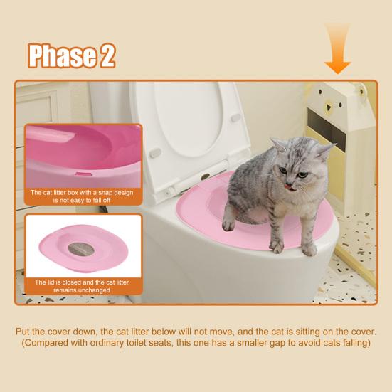 Cat Toilet Trainer Kit Universal Urinal Seat Potty Cat Toilet Training System Reusable Cat Toilet Training Seat Tool for Pet Cleaning