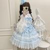 Victorian Sweet Lolita Jsk Dress Women Kawaii Cute Lace Ruffles Flower Wedding Bow Dress Japanese Vintage Elegant Princess Dress