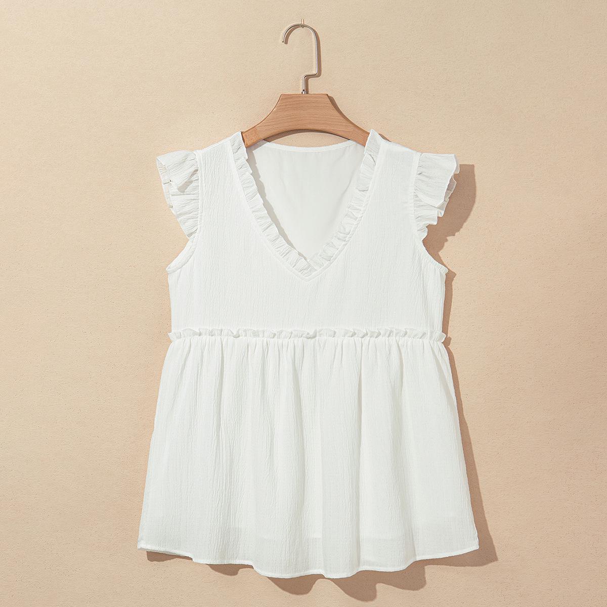 

Shiying Summer Lace Tie-Up Top: European/American Style, Solid Color, Fashionable Women s Pullover. Extra Large белый