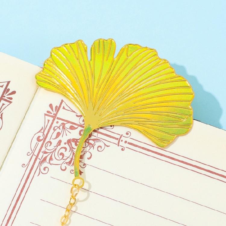 4Pcs Fall Leaves Themed Metal Bookmarks with Chain Pendant Books Page Marker Reading Aid for Book Lover Readers Writers